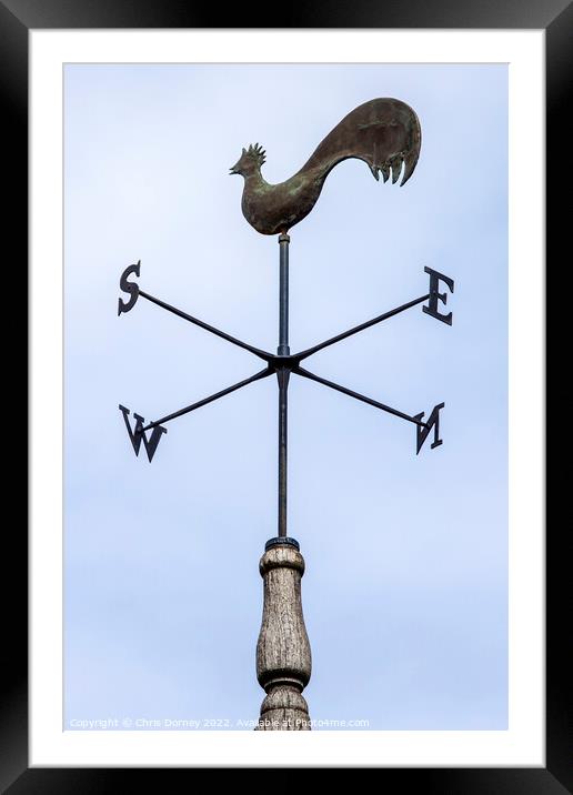 Weather Vane of the Curfew Tower in Moreton-in-Marsh, UK Framed Mounted Print by Chris Dorney