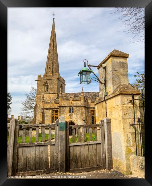 Church of St. Michael and All Angels in Stanton, Gloucestershire Framed Print by Chris Dorney