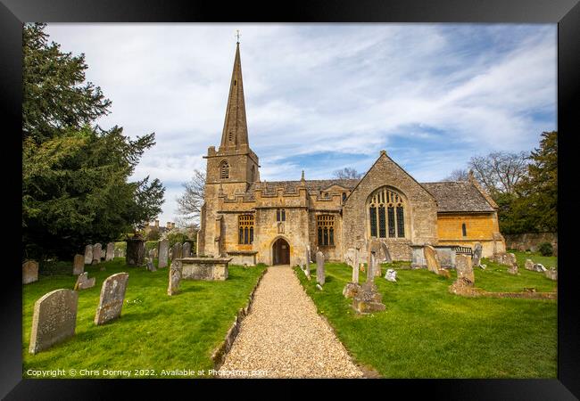 Church of St. Michael and All Angels in Stanton, Gloucestershire Framed Print by Chris Dorney