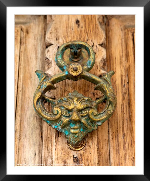 Ornate Door Knocker in London, UK Framed Mounted Print by Chris Dorney