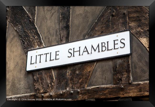 Little Shambles in York, UK Framed Print by Chris Dorney