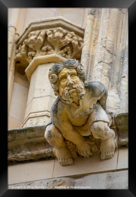 Gargoyle on the Exterior of York Minster in York, UK Framed Print by Chris Dorney