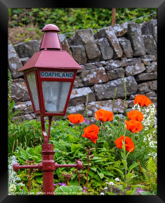 Vintage Lamp at Goathland Railway Station in Yorkshire, UK Framed Print by Chris Dorney