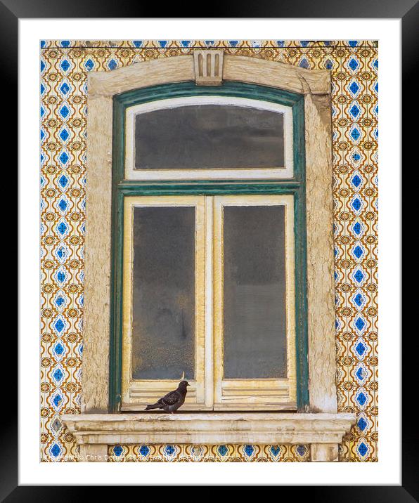 Old Window in Lisbon, Portugal Framed Mounted Print by Chris Dorney