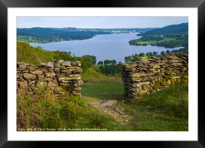 View of Lake Windermere in the Lake District Framed Mounted Print by Chris Dorney