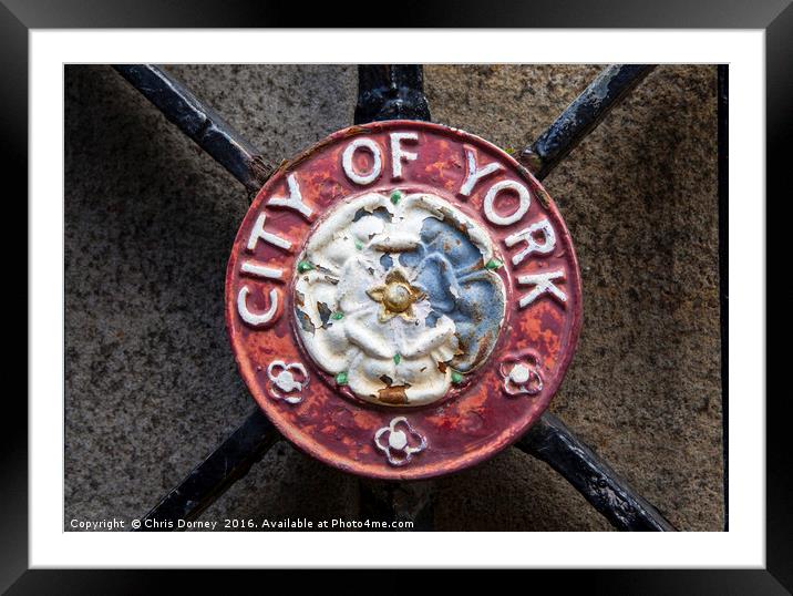 City of York Crest Framed Mounted Print by Chris Dorney