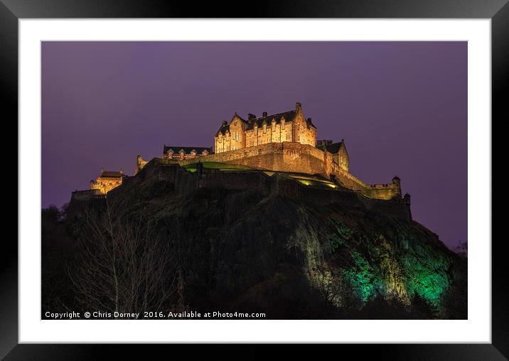 Edinburgh Castle in Scotland Framed Mounted Print by Chris Dorney