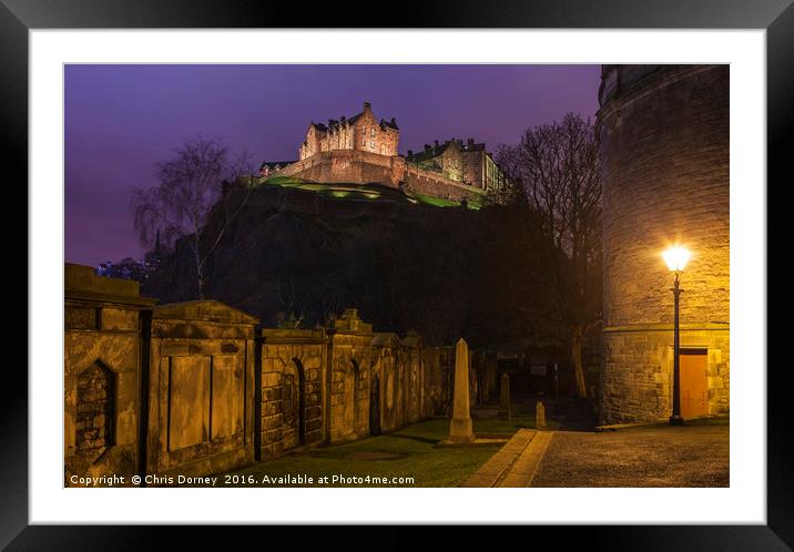 View of Edinburgh Castle Framed Mounted Print by Chris Dorney