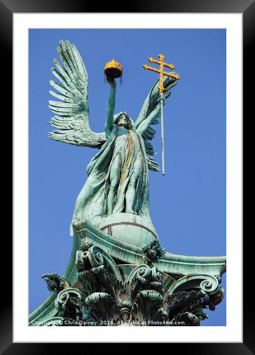 Archangel Gabriel on top of the Heroes Square Colu Framed Mounted Print by Chris Dorney