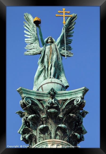 Archangel Gabriel Statue on Heroes Square Column i Framed Print by Chris Dorney