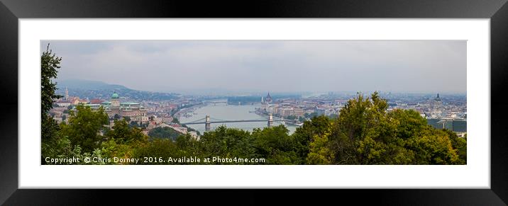 Budapest Panorama from Gellert Hill Framed Mounted Print by Chris Dorney