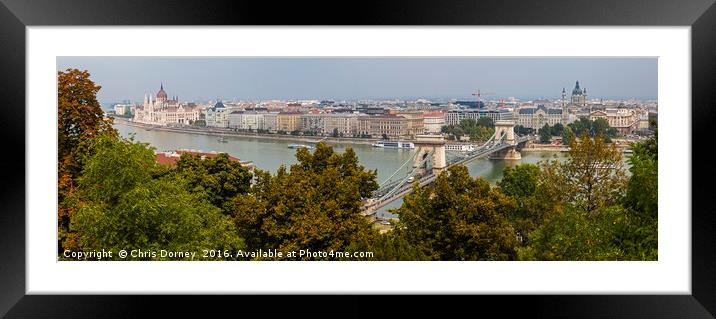 Budapest Panorama from Castle Hill Framed Mounted Print by Chris Dorney