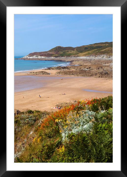 Barricane Beach in North Devon Framed Mounted Print by Chris Dorney