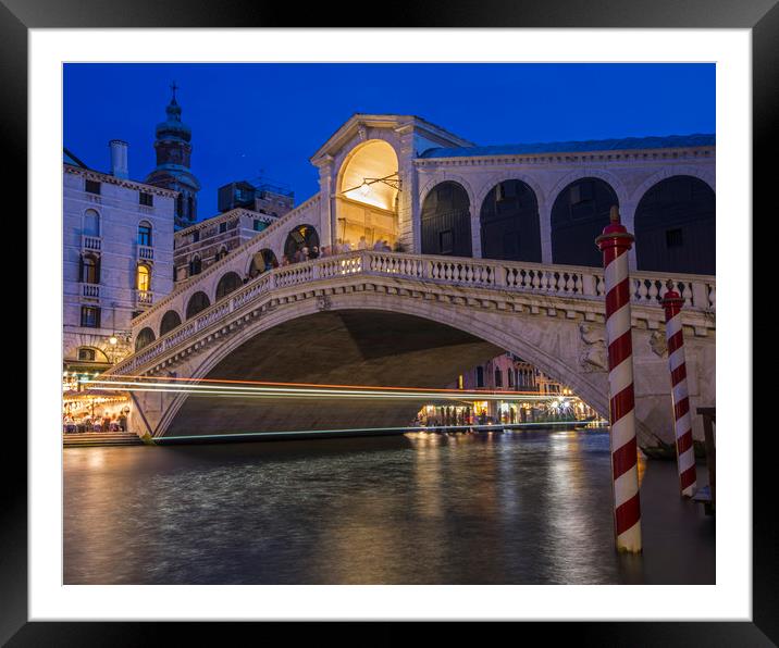 Rialto Bridge in Venice Framed Mounted Print by Chris Dorney