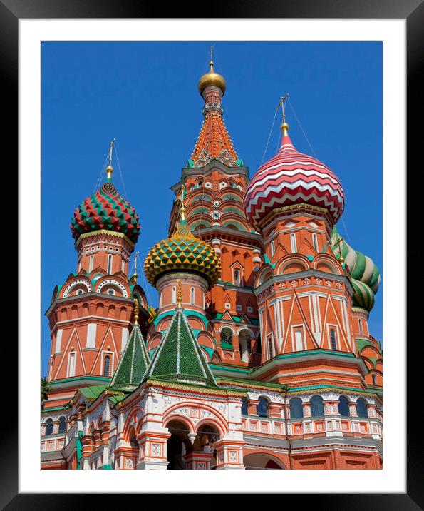 Saint Basils Cathedral in Moscow Framed Mounted Print by Chris Dorney