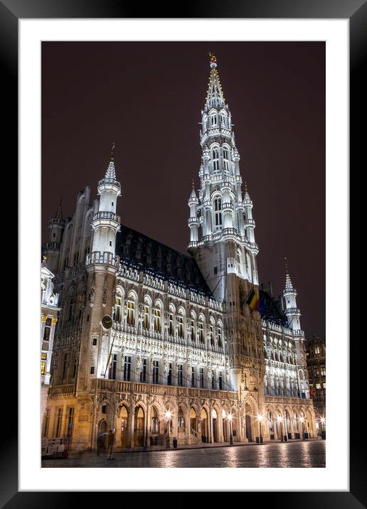 Brussels Town Hall in Belgium Framed Mounted Print by Chris Dorney