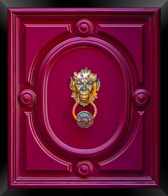 Door Knocker in Malta Framed Print by Chris Dorney