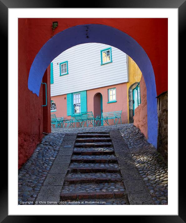 Archway in Portmeirion in North Wales, UK Framed Mounted Print by Chris Dorney