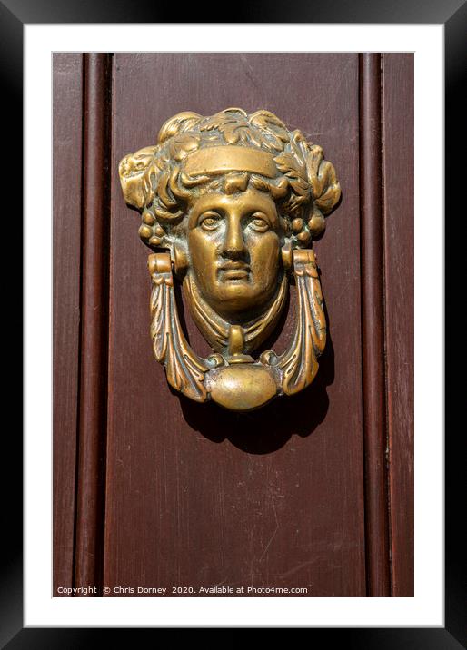 Door Knocker Framed Mounted Print by Chris Dorney