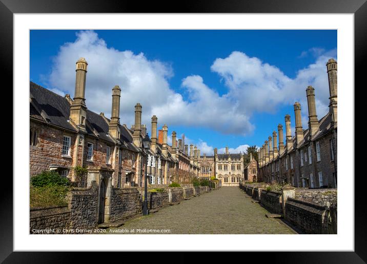 Vicars Close in Wells, Somerset Framed Mounted Print by Chris Dorney