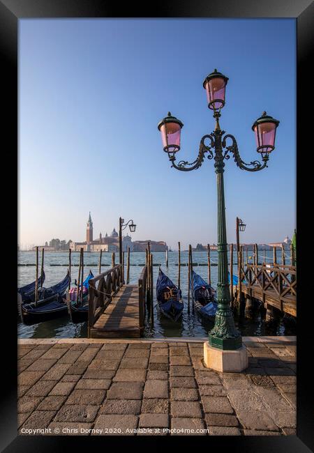 View Towards San Giorgio Maggiore from the Main Island in Venice Framed Print by Chris Dorney