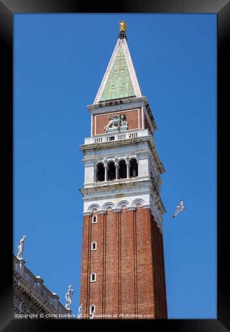 St. Marks Campanile in Venice Framed Print by Chris Dorney