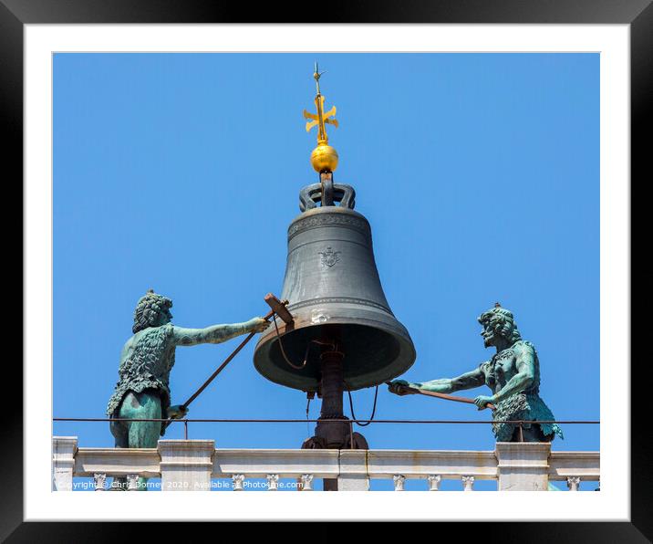 Bell of St. Marks Clock Tower in Venice Framed Mounted Print by Chris Dorney