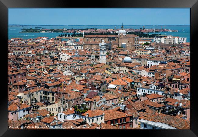 View from St. Marks Campanile in Venice Framed Print by Chris Dorney