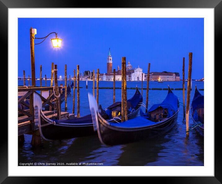 View Towards San Giorgio Maggiore from the Main Island in Venice Framed Mounted Print by Chris Dorney