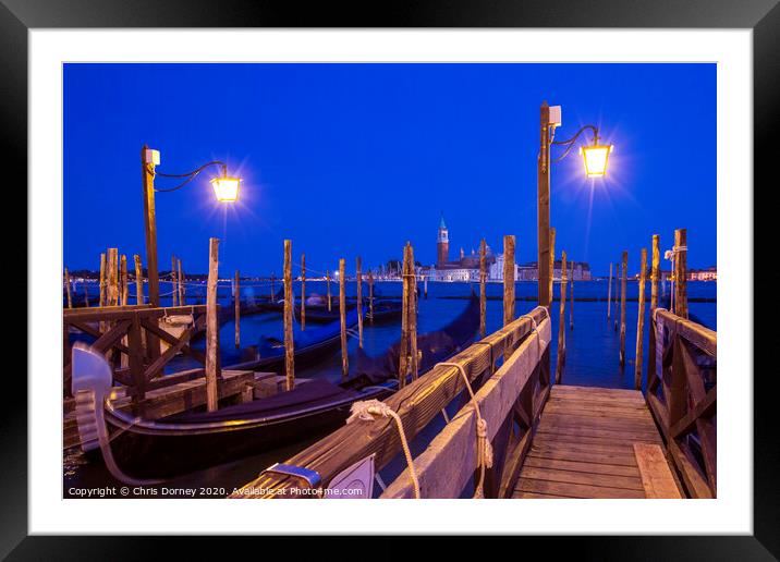 View Towards San Giorgio Maggiore from the Main Island in Venice Framed Mounted Print by Chris Dorney