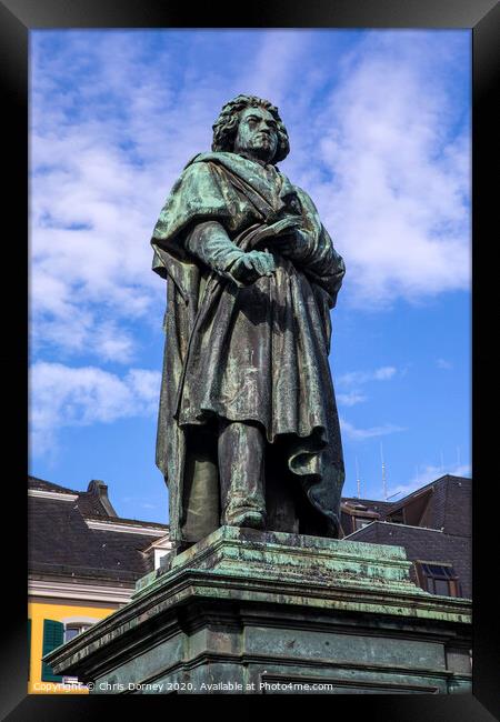 Ludwig van Beethoven Statue in Bonn, Germany Framed Print by Chris Dorney