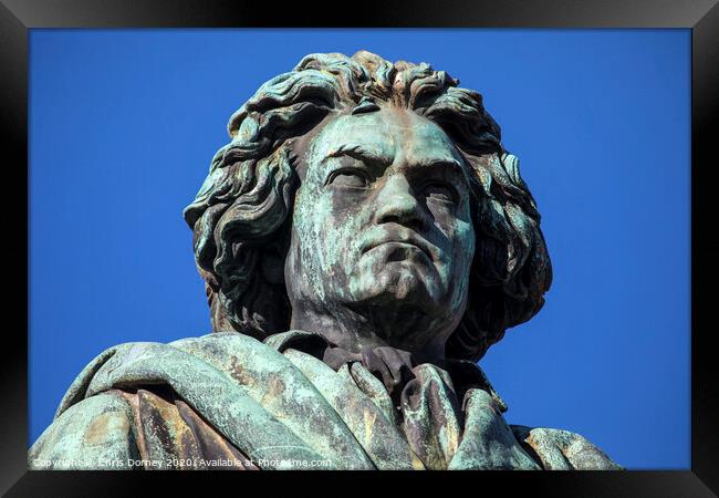 Ludwig van Beethoven Statue in Bonn, Germany Framed Print by Chris Dorney
