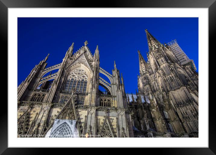 Cologne Cathedral at Night Framed Mounted Print by Chris Dorney