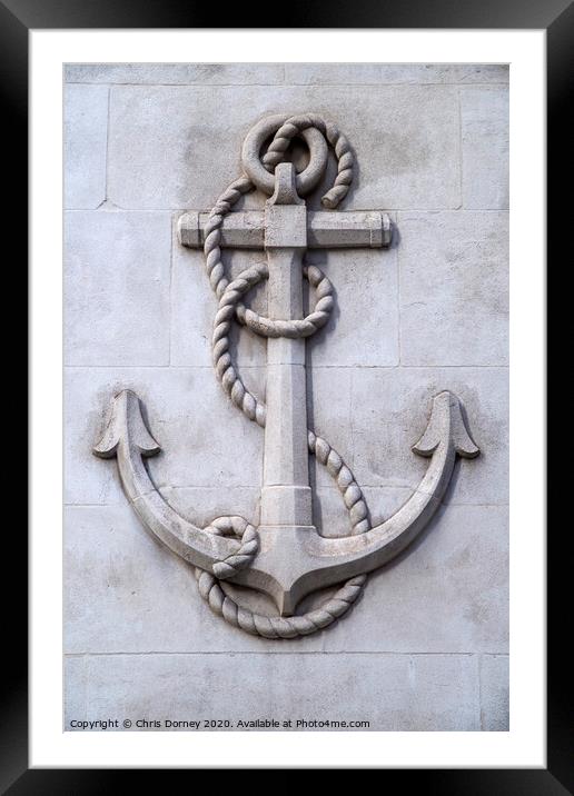 Anchor Carving in London Framed Mounted Print by Chris Dorney