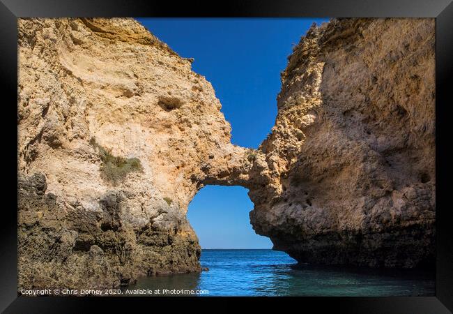 Algarve Caves and Grottos Framed Print by Chris Dorney