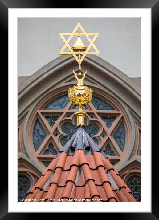 Maisel Synagogue in Prague Framed Mounted Print by Chris Dorney