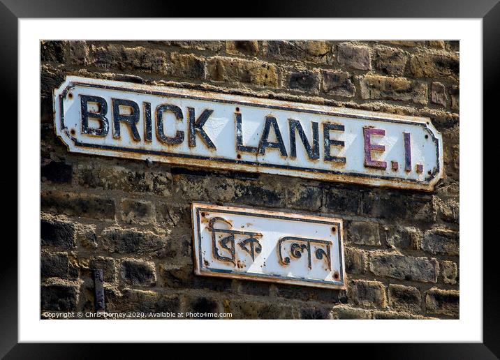 Brick Lane in London Framed Mounted Print by Chris Dorney