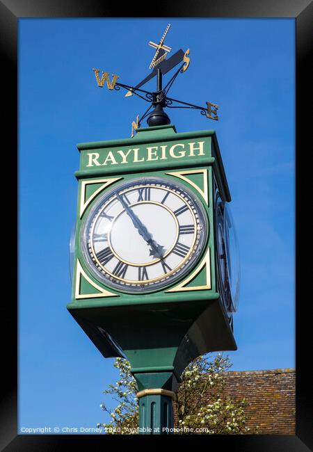 Millennium Clock in Rayleigh Essex Framed Print by Chris Dorney