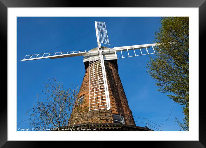 Rayleigh Windmill in Essex Framed Mounted Print by Chris Dorney