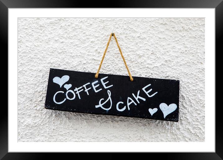Coffee and Cake Sign Framed Mounted Print by Chris Dorney