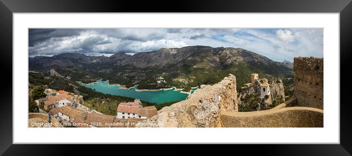 View from El Castell de Guadalest in Spain Framed Mounted Print by Chris Dorney