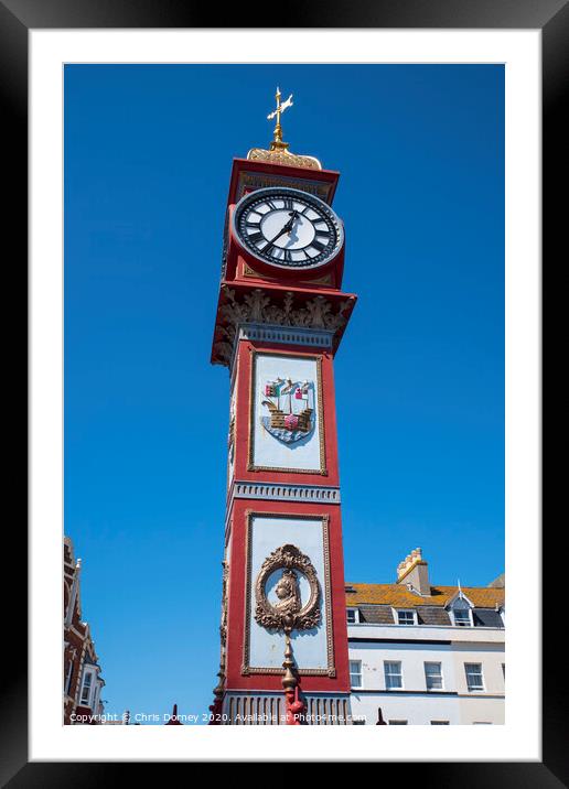 Weymouth Jubilee Clock Framed Mounted Print by Chris Dorney