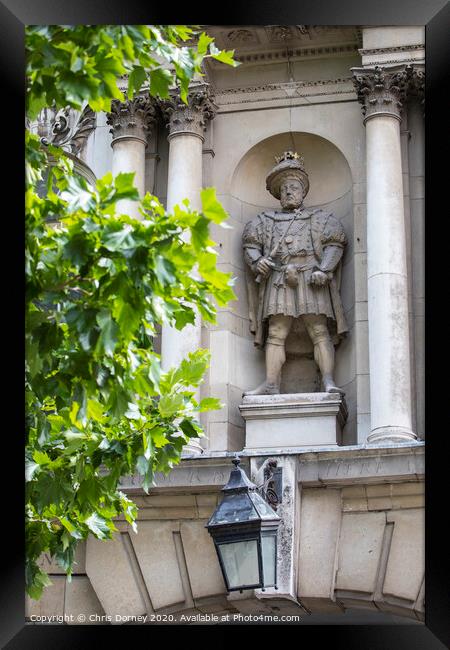 King Henry VIII Statue in London Framed Print by Chris Dorney