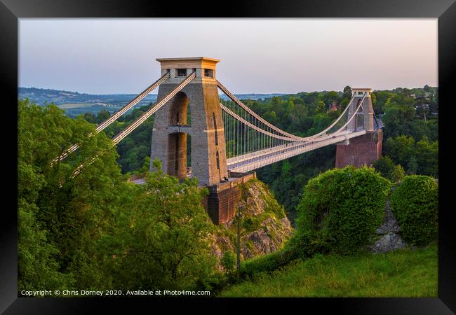 Clifton Suspension Bridge in Bristol Framed Print by Chris Dorney