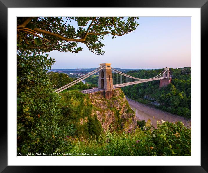 Clifton Suspension Bridge in Bristol Framed Mounted Print by Chris Dorney