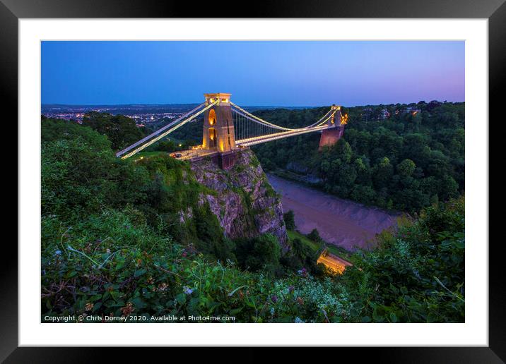 Clifton Suspension Bridge in Bristol Framed Mounted Print by Chris Dorney