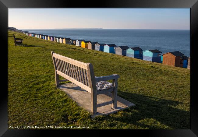 Beach Huts in Tankerton Framed Print by Chris Dorney