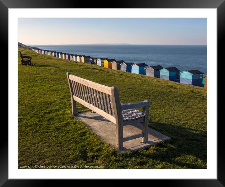 Beach Huts in Tankerton Framed Mounted Print by Chris Dorney