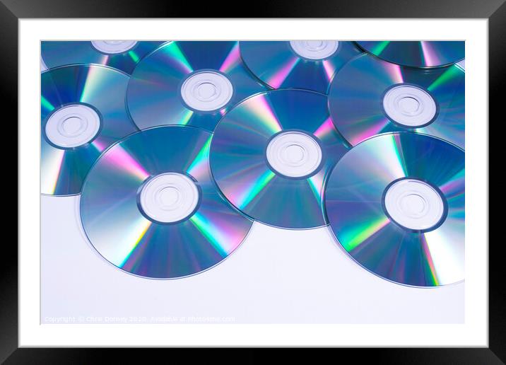 Compact Discs or CDs Framed Mounted Print by Chris Dorney