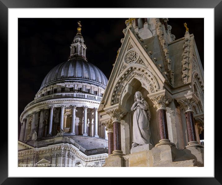 St Lawrence and Mary Magdalene Drinking Fountain in London Framed Mounted Print by Chris Dorney